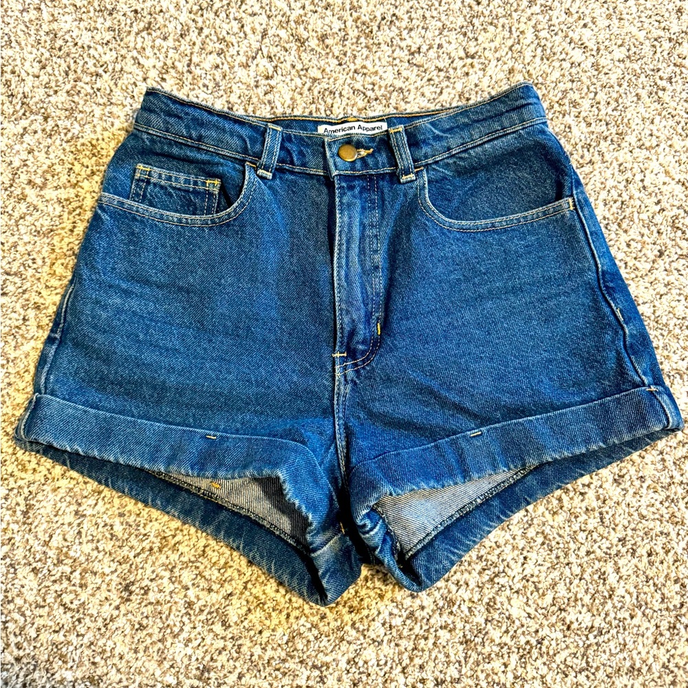 American Apparel High Waist Jean Shorts - 26